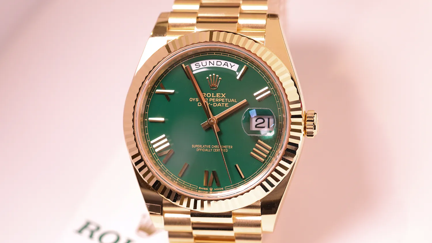 rolex daydate green dial